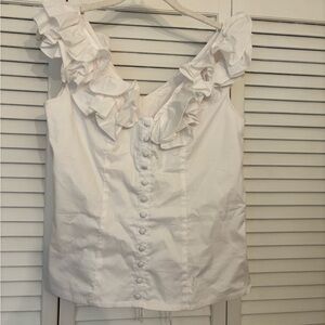 White Ruffled Corset Blouse